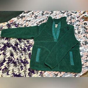 L.L. Bean Green Pull Over Teddy  Sweater XL
